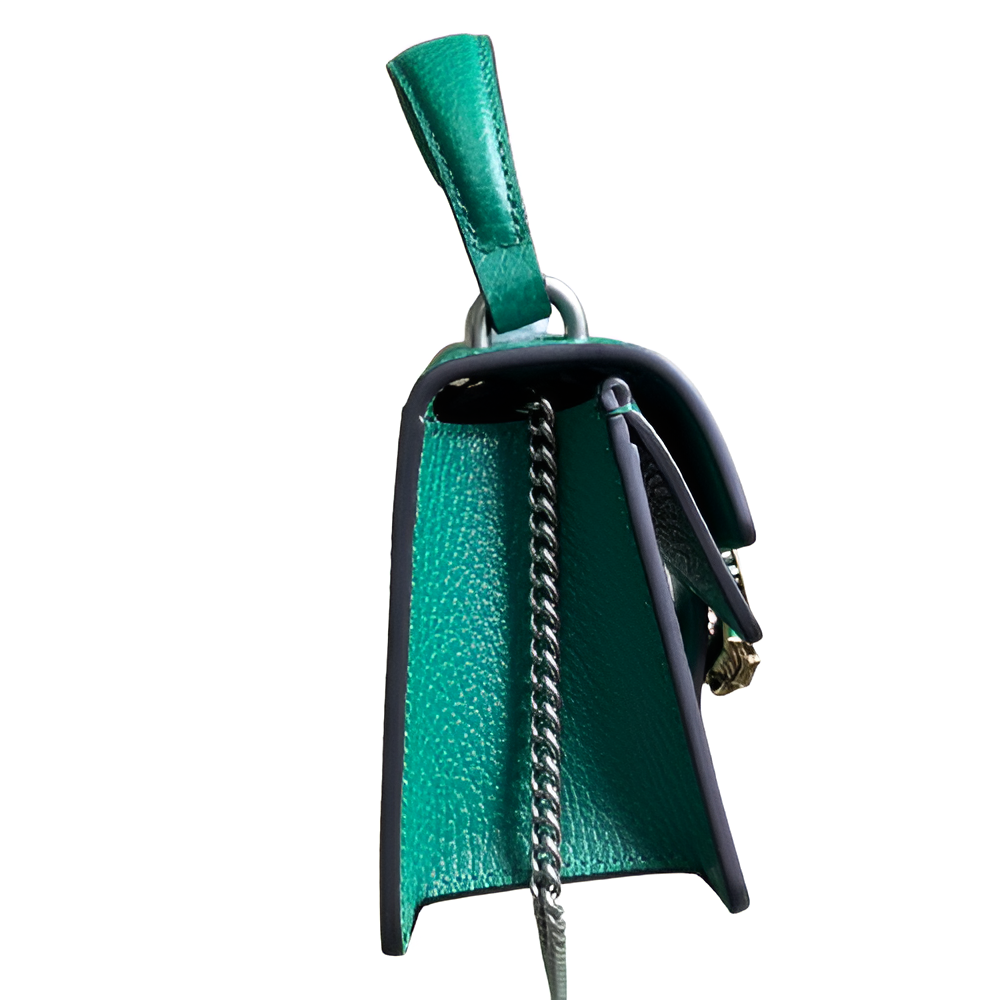 GUCCI Mini Dionysus Green Leather Bag