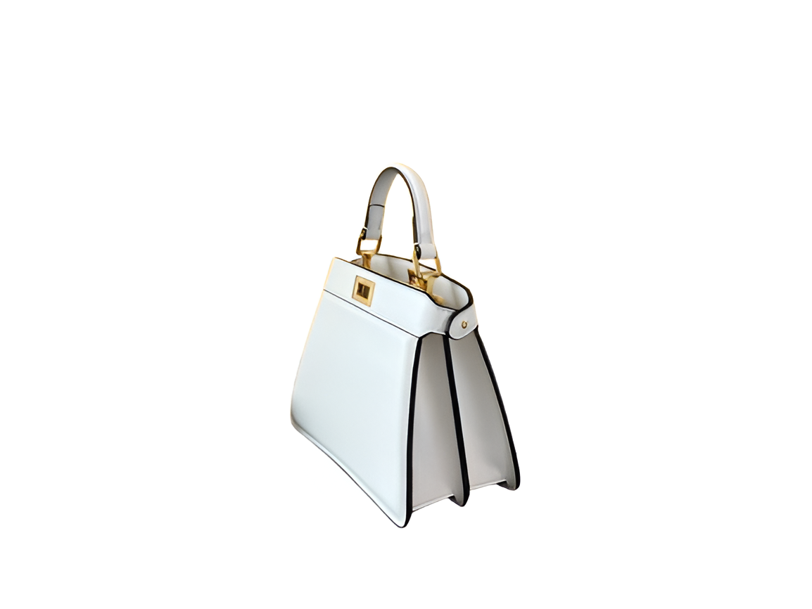 Fendi White Leather Top Handle Bag