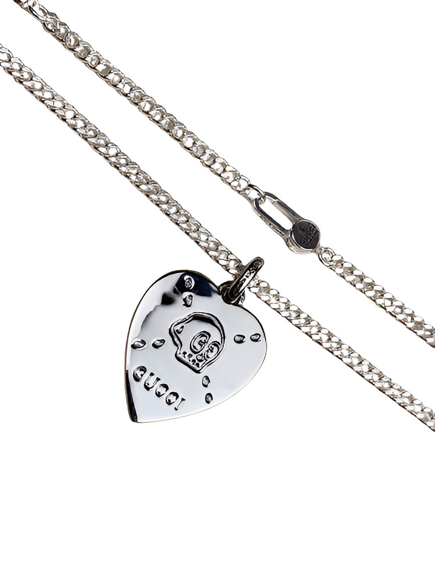 Gucci Silver Heart Pendant Necklace