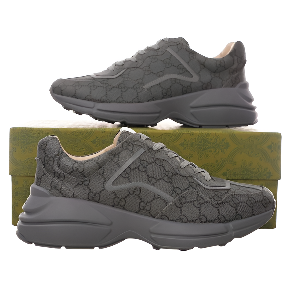 GUCCI Men's Grey Monogram Sneakers