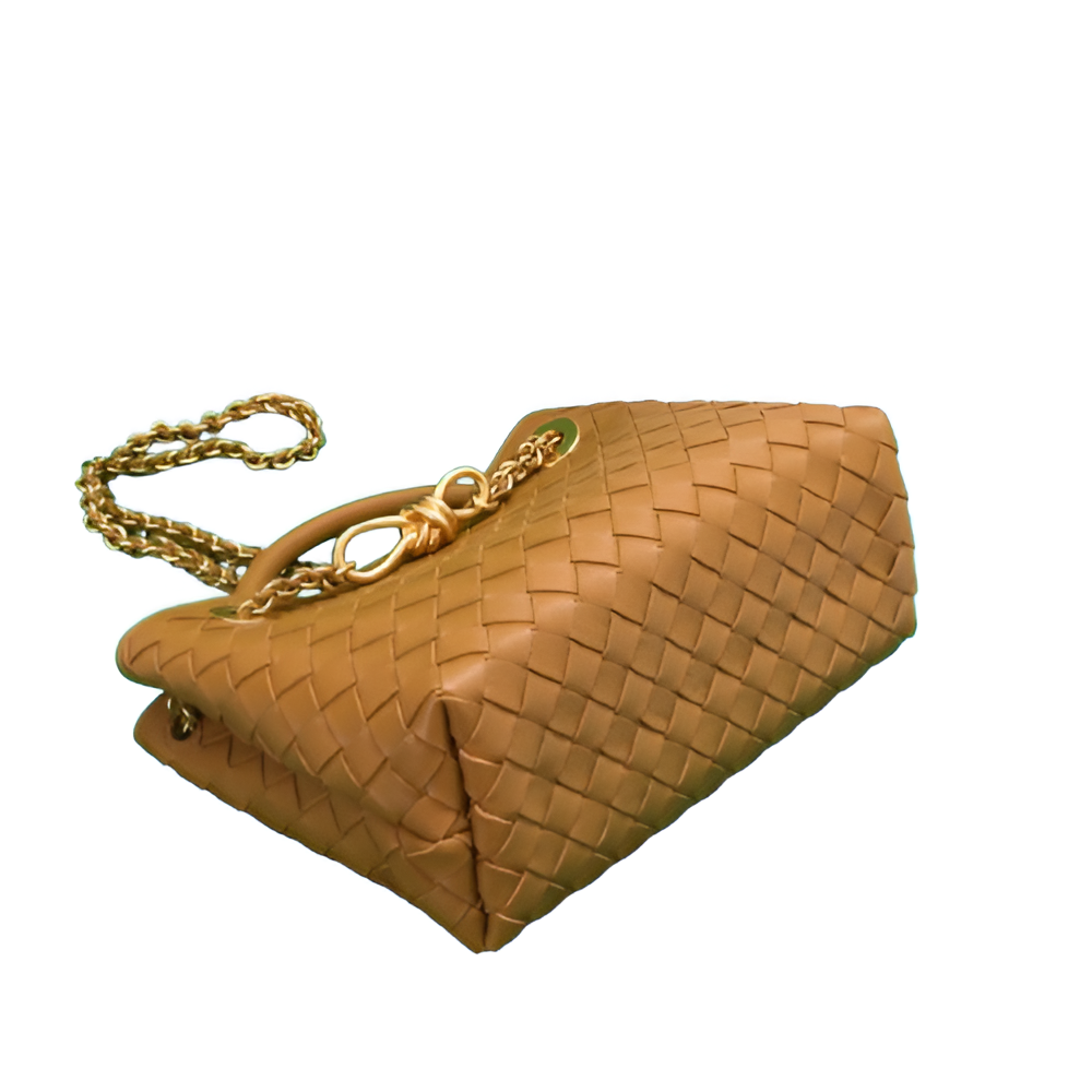Bottega Tan Woven Leather Chain Bag