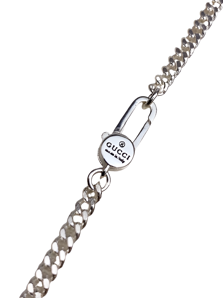 Gucci Silver Heart Pendant Necklace