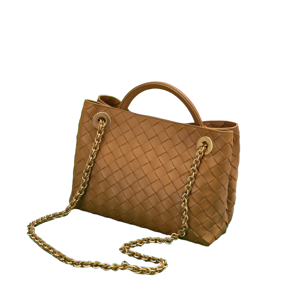 Bottega Tan Woven Leather Chain Bag