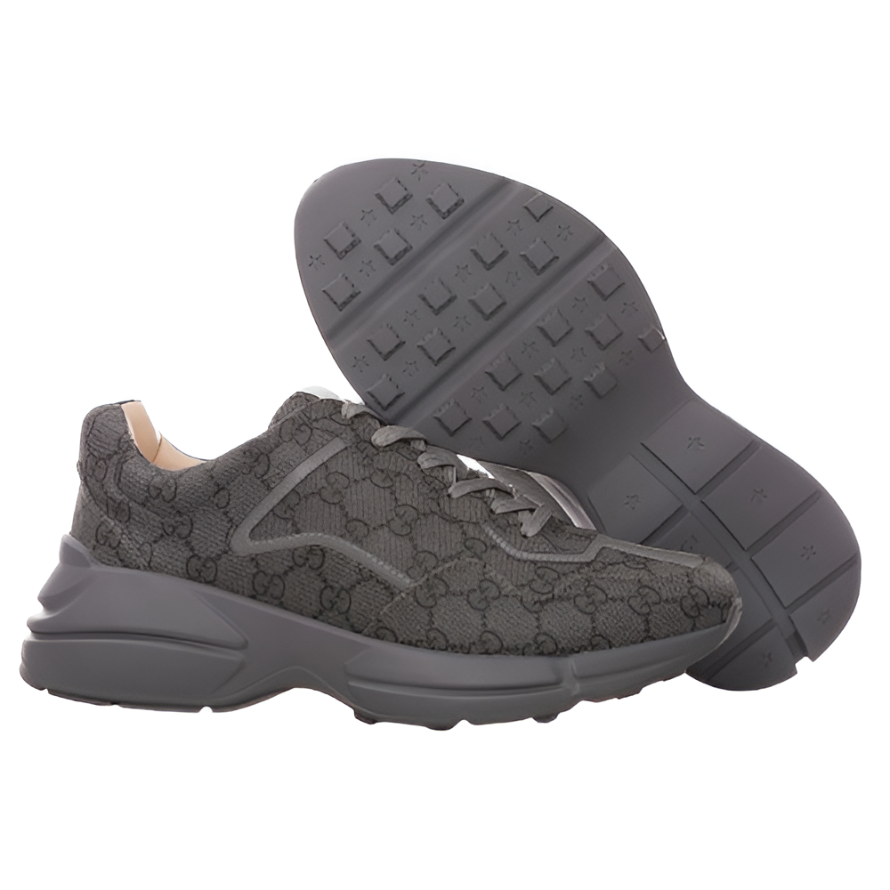 GUCCI Men's Grey Monogram Sneakers