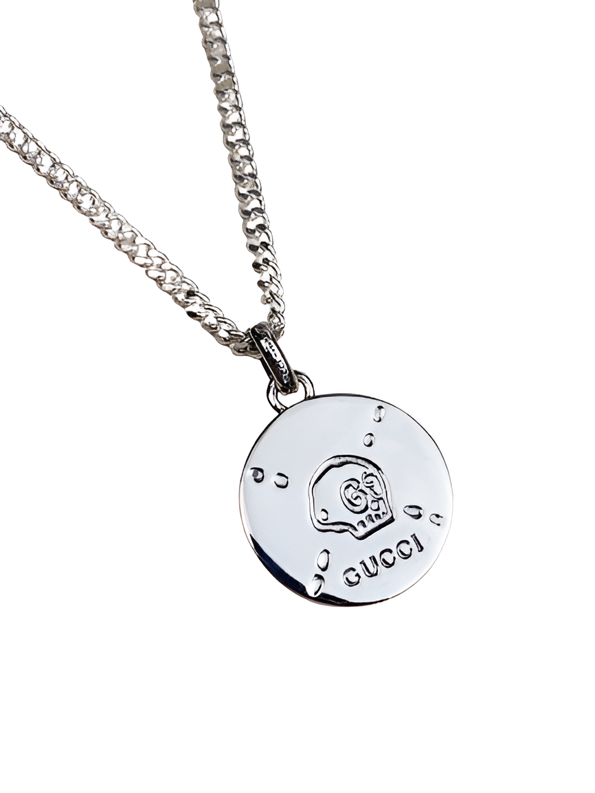Gucci Silver Skull Pendant Necklace