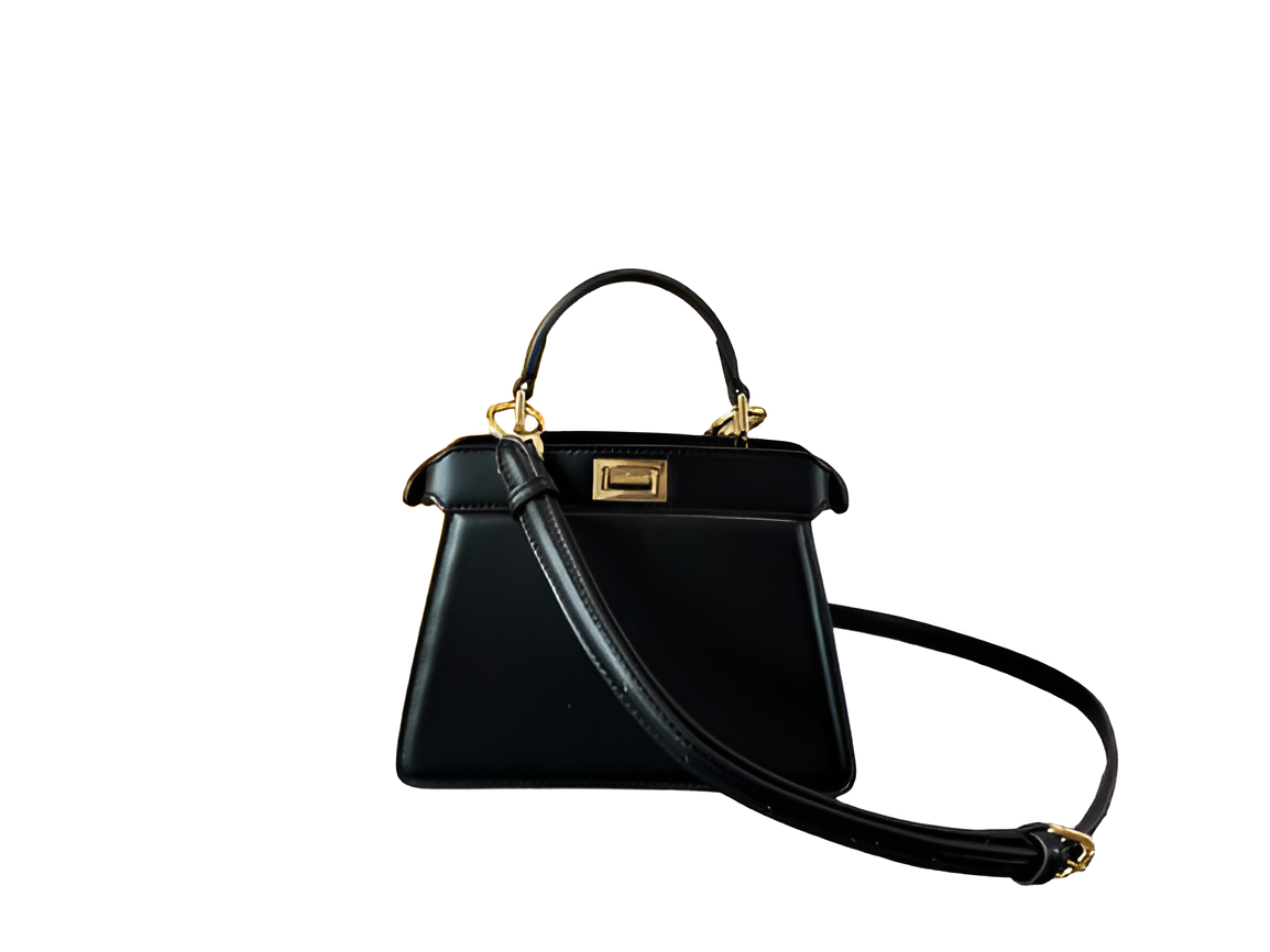 Fendi Black Leather Top Handle Bag