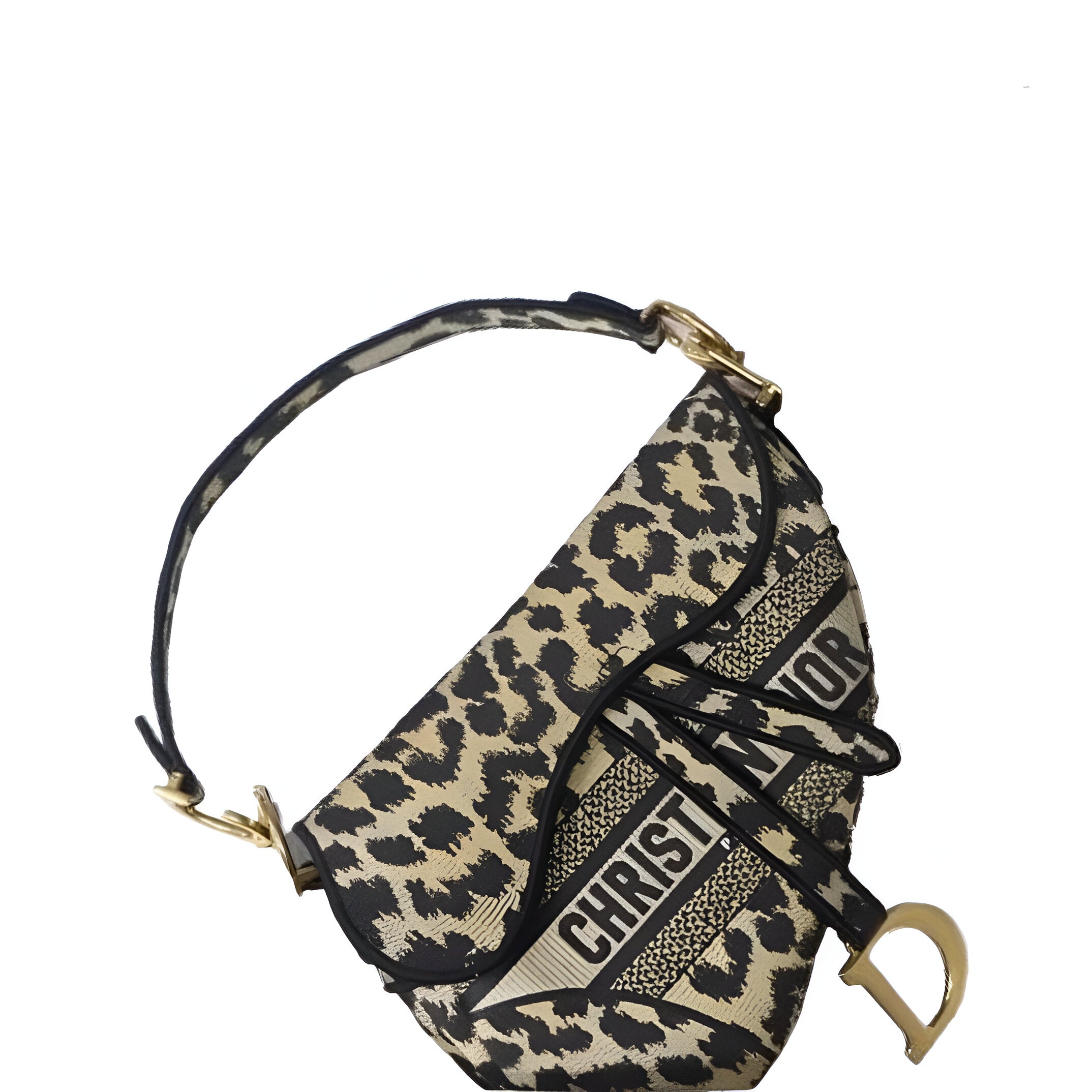 DIOR Leopard Print Saddle Bag