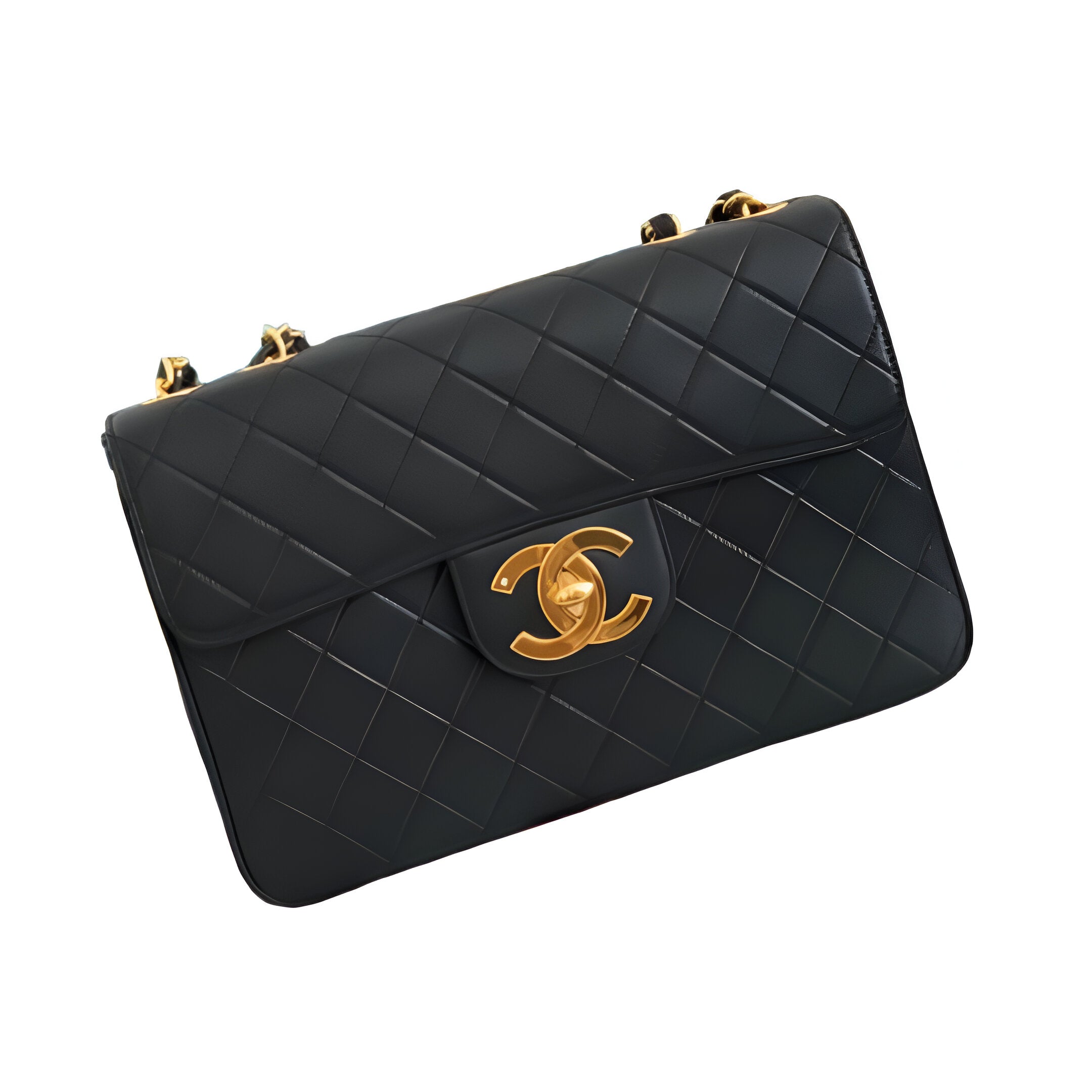 Chanel-Inspired Black Quilted Flap Shoulder Bag