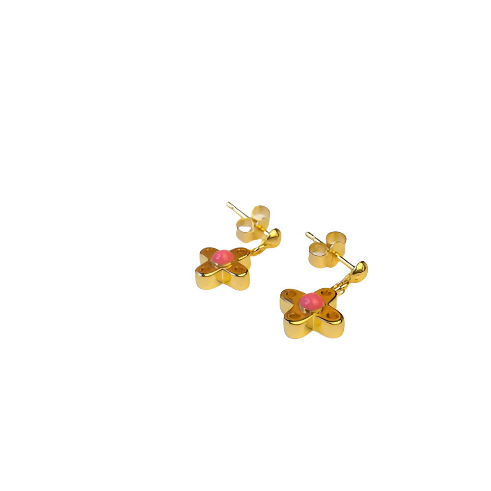 LV Pink Blossom Earrings - Gold
