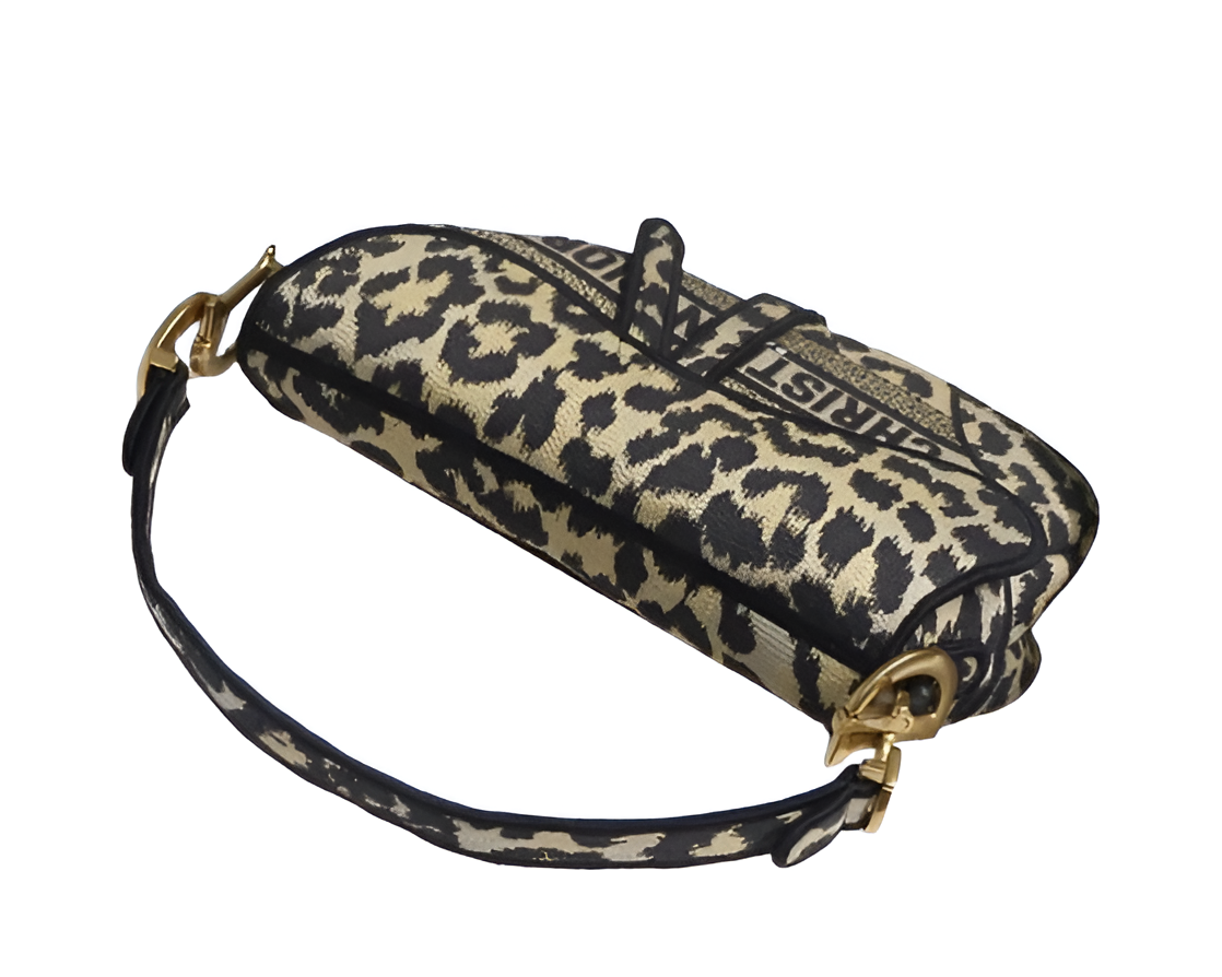 DIOR Leopard Print Saddle Bag