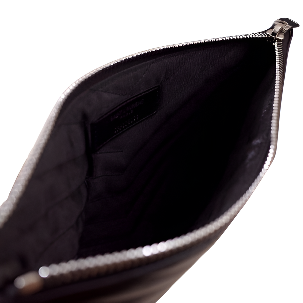 YSL Black Quilted Leather Clutch