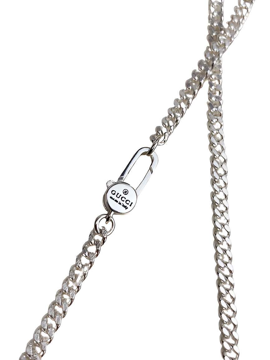 Gucci Silver Skull Pendant Necklace