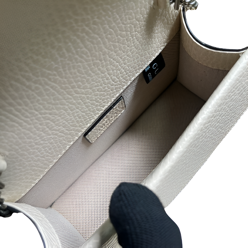 GUCCI Mini Dionysus White Leather Bag