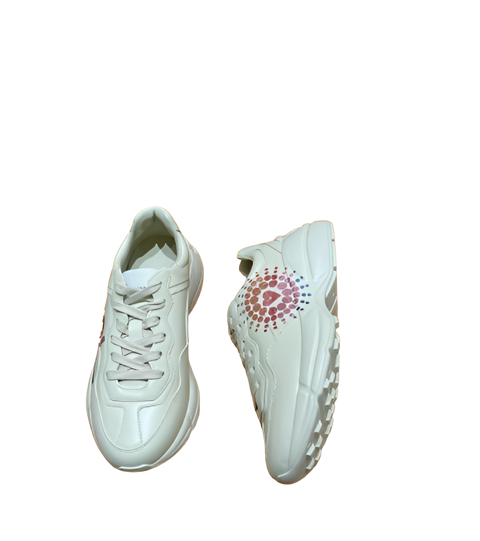 GUCCI Women's Beige Sneakers with Love Parade Graphic