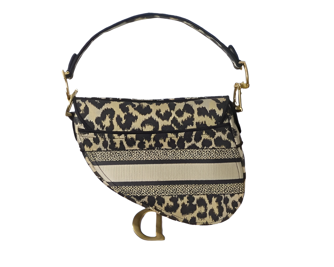 DIOR Leopard Print Saddle Bag