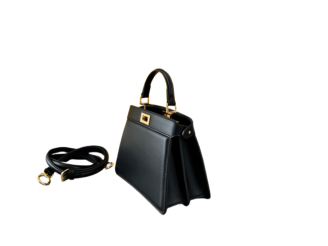 Fendi Black Leather Top Handle Bag