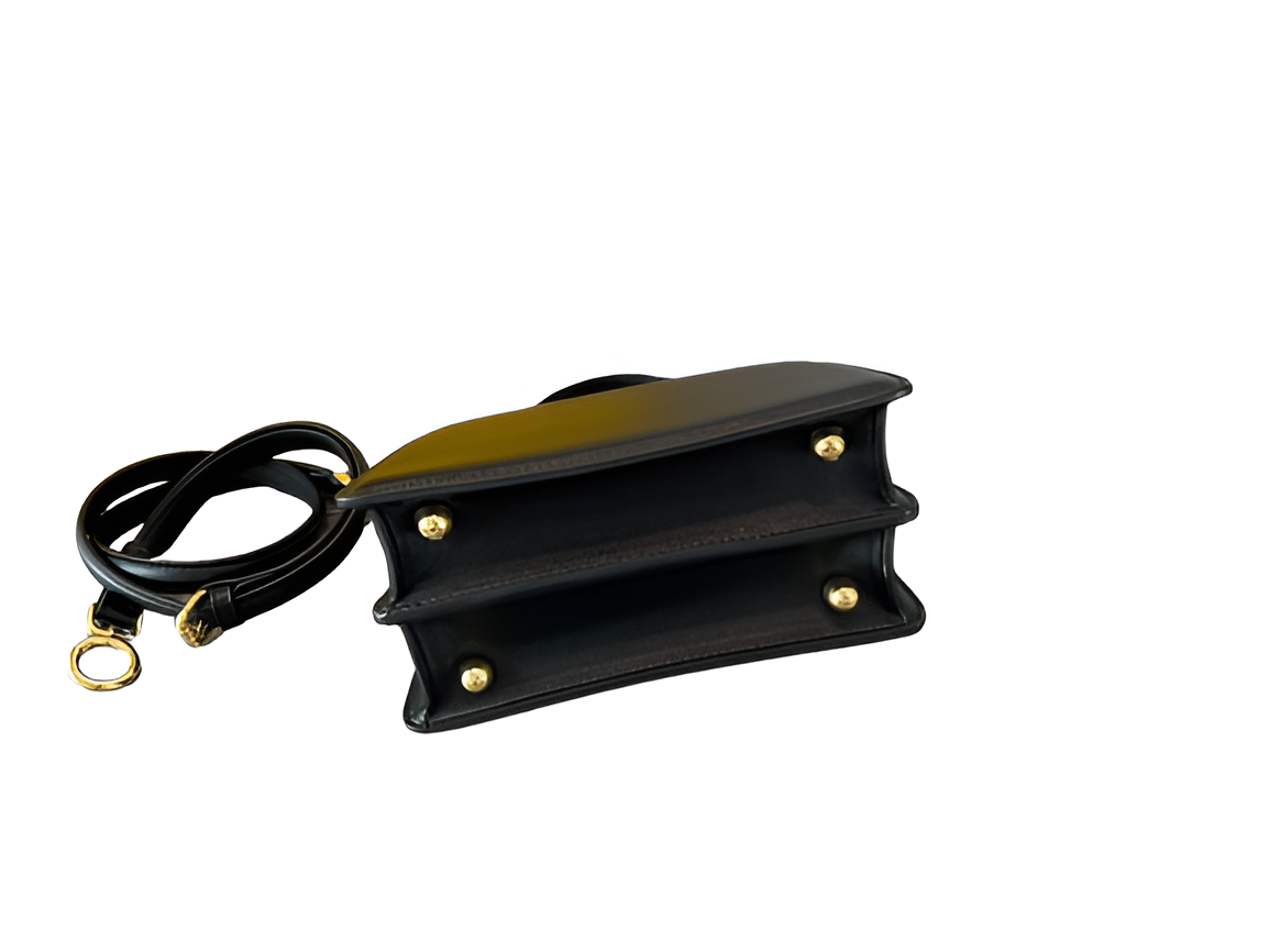 Fendi Black Leather Top Handle Bag