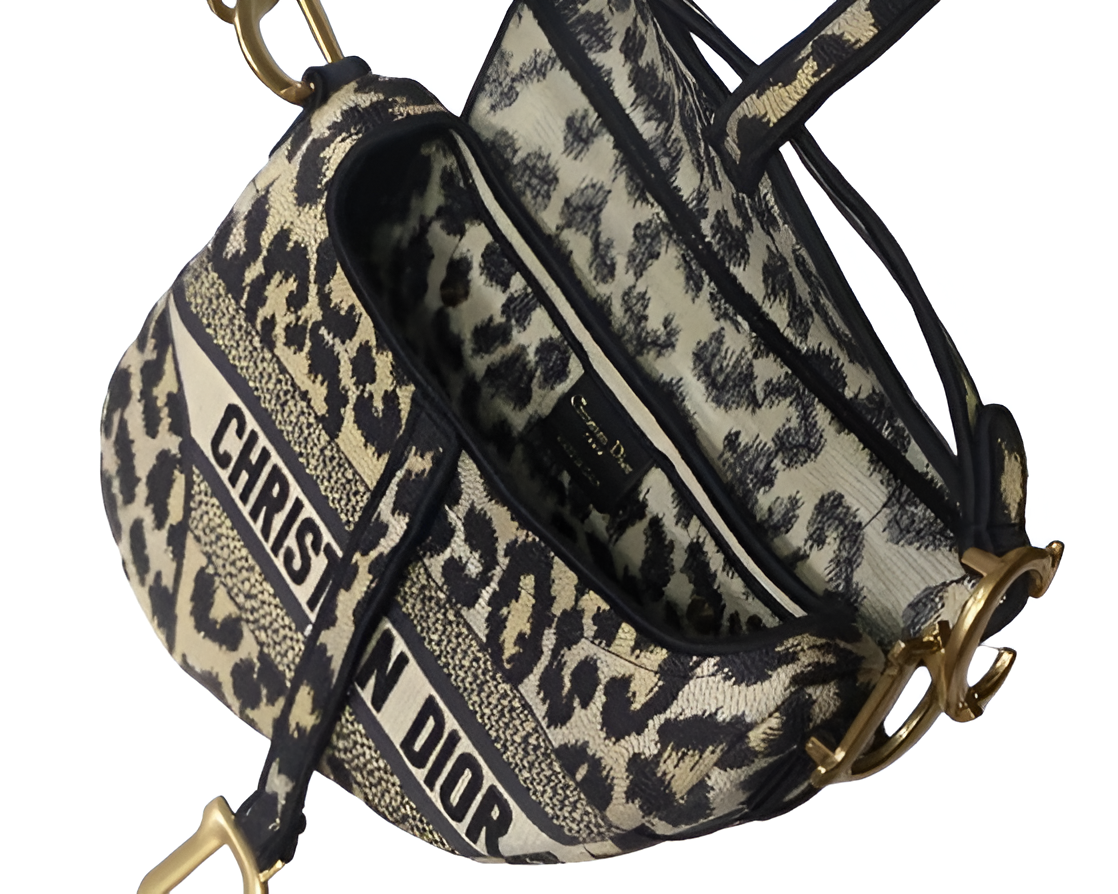 DIOR Leopard Print Saddle Bag