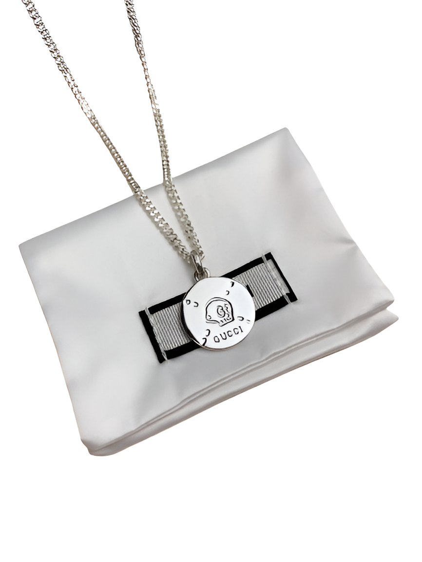 Gucci Silver Skull Pendant Necklace
