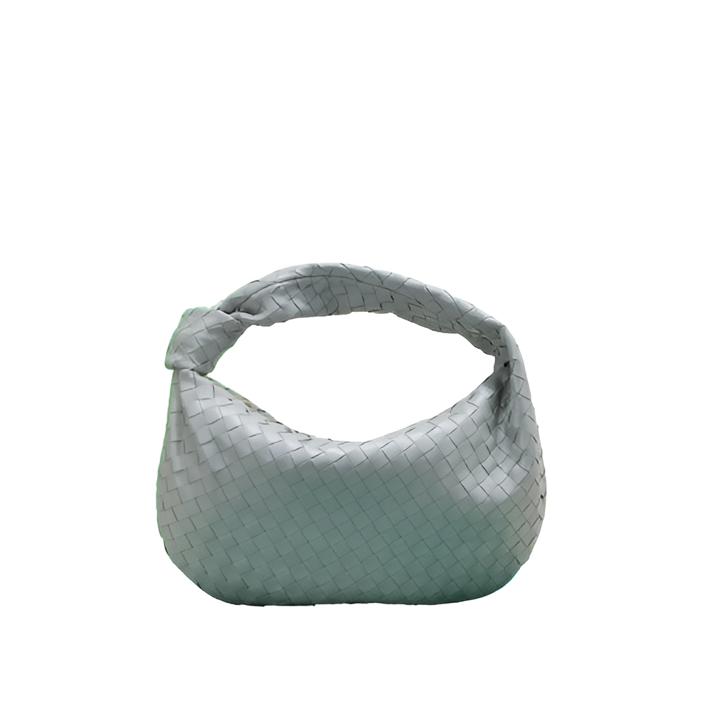 Bottega Gray Woven Leather Hobo Bag
