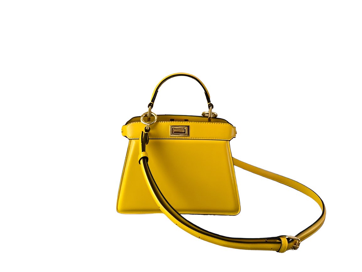 Fendi Yellow Leather Mini Top Handle Bag