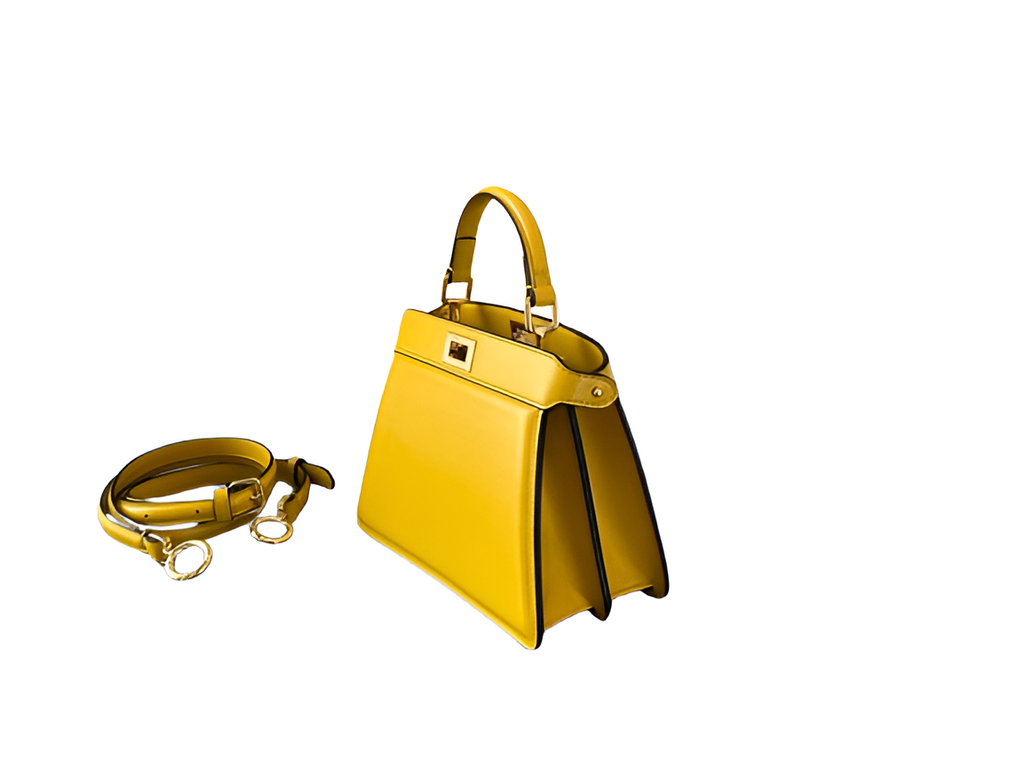 Fendi Yellow Leather Mini Top Handle Bag