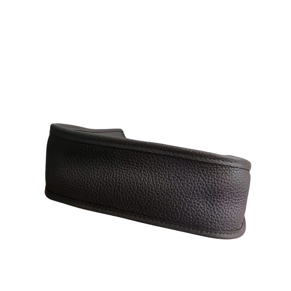 Hermes Black Leather Shoulder Bag with Red Strap