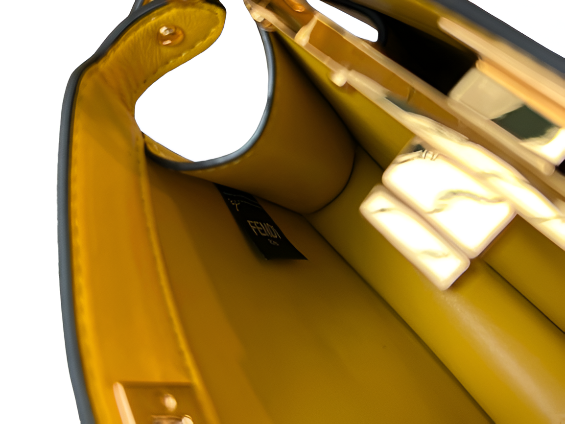 Fendi Yellow Leather Mini Top Handle Bag