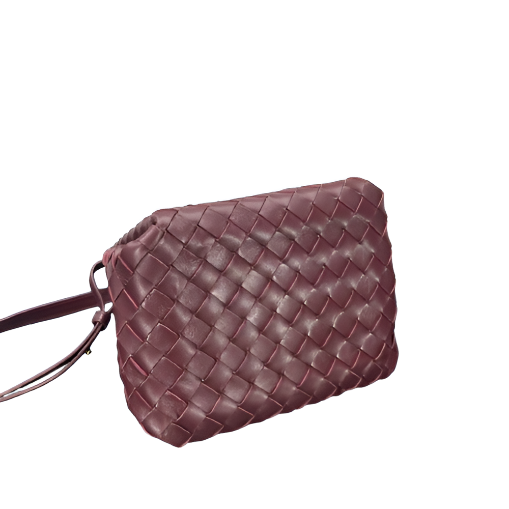 Bottega Burgundy Woven Leather Bag
