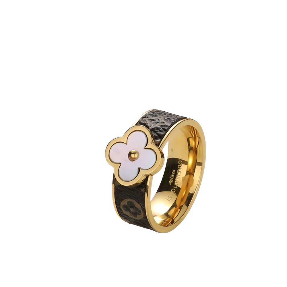 LV Blossom Ring Set - Gold & Leather
