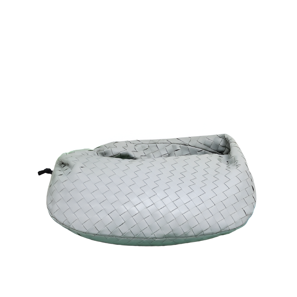 Bottega Gray Woven Leather Hobo Bag