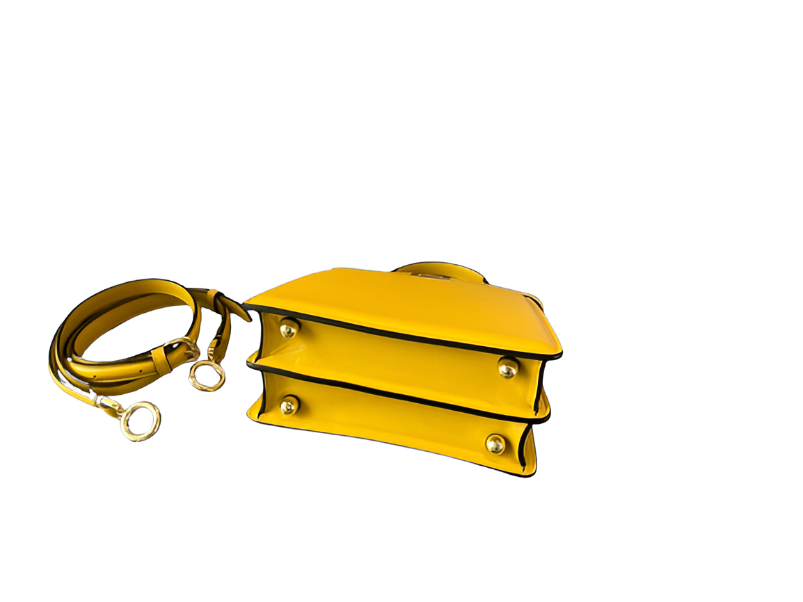 Fendi Yellow Leather Mini Top Handle Bag