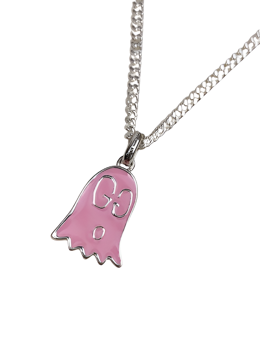 Gucci Pink Ghost Pendant Necklace