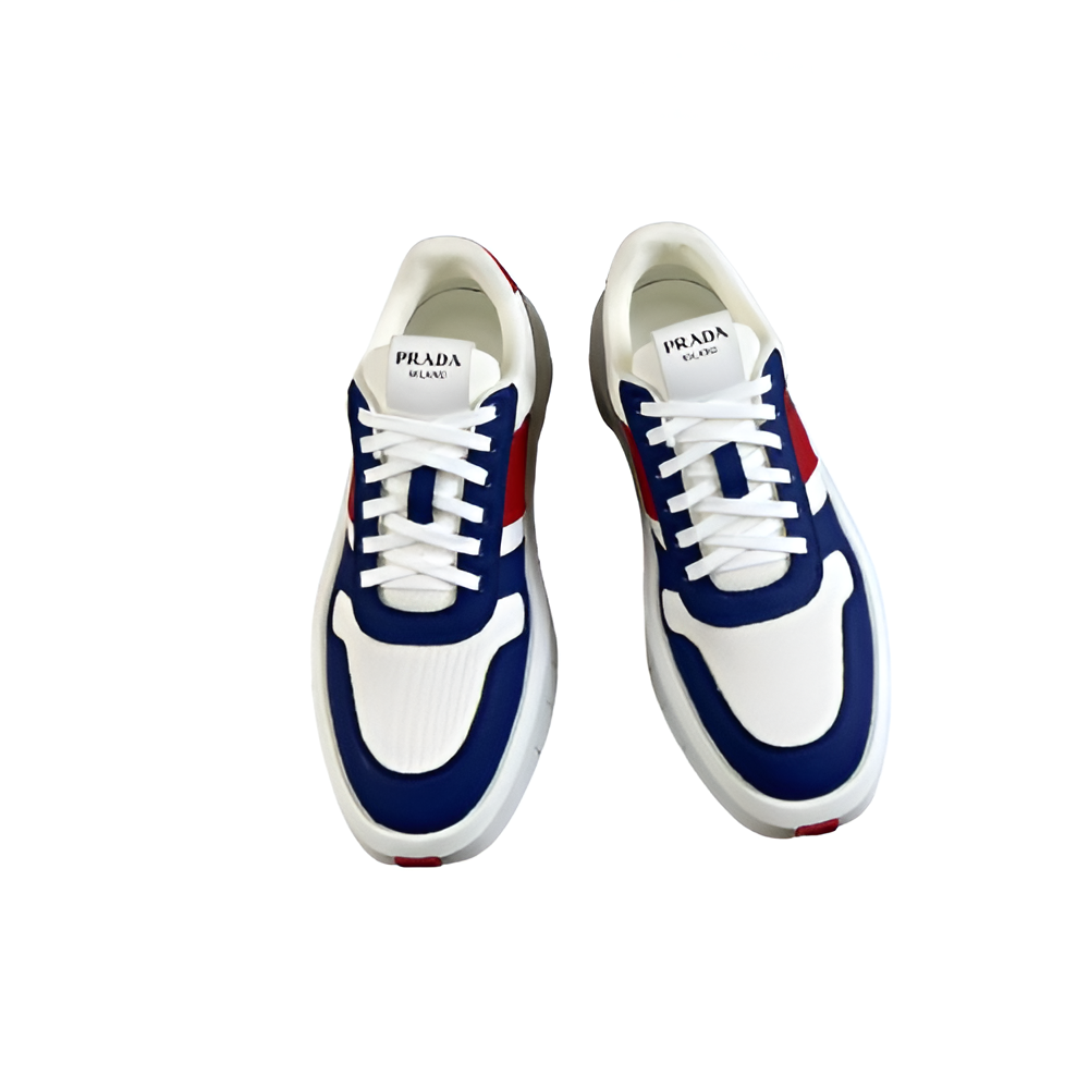 PRADA Men's Blue & White Athletic Sneakers