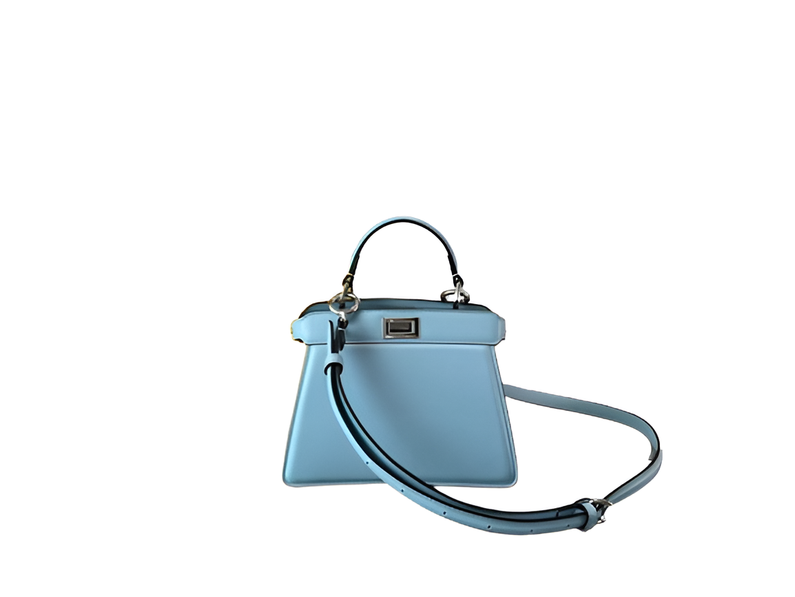 Fendi Blue Leather Mini Top Handle Bag