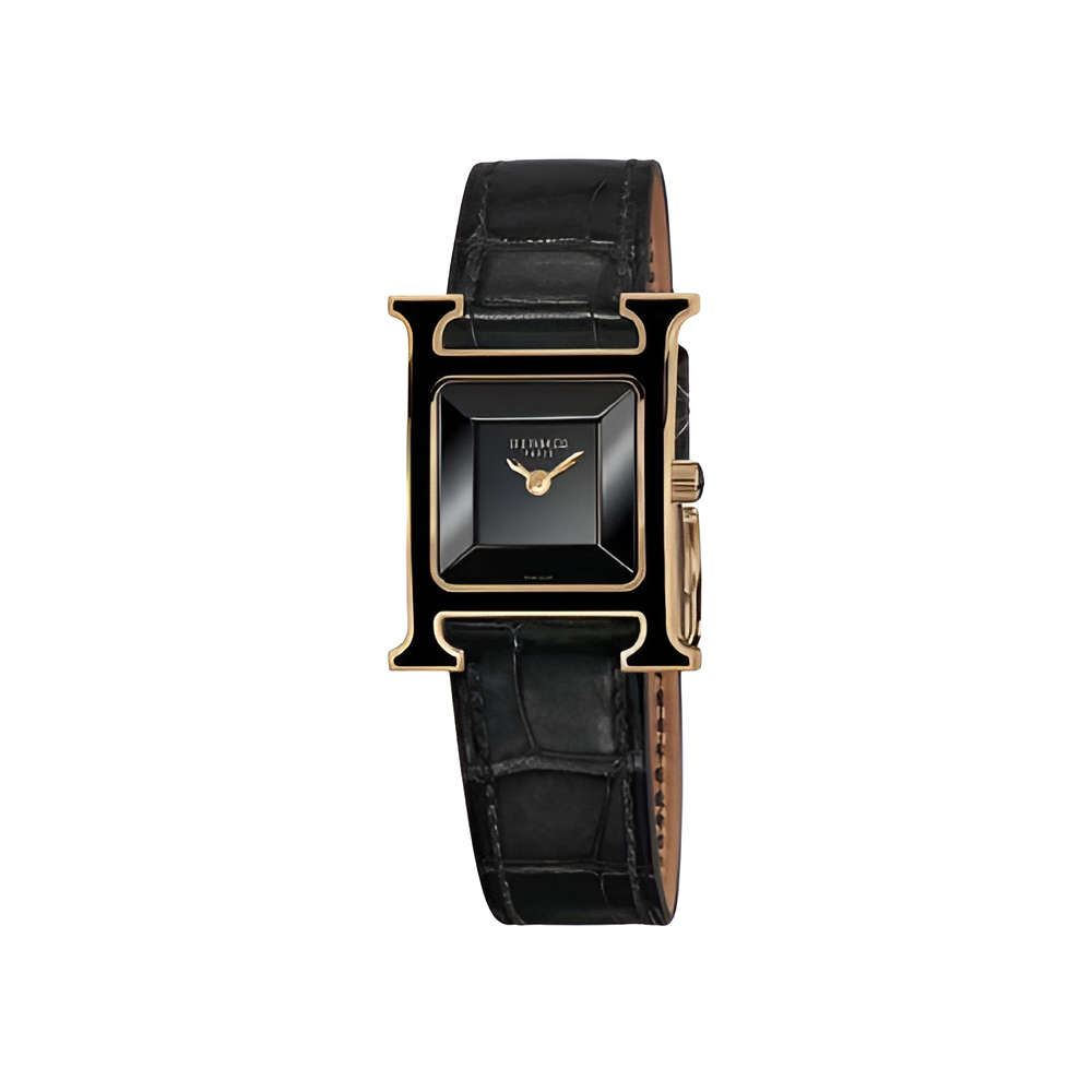 HERMÈS Black & Gold Ladies Watch