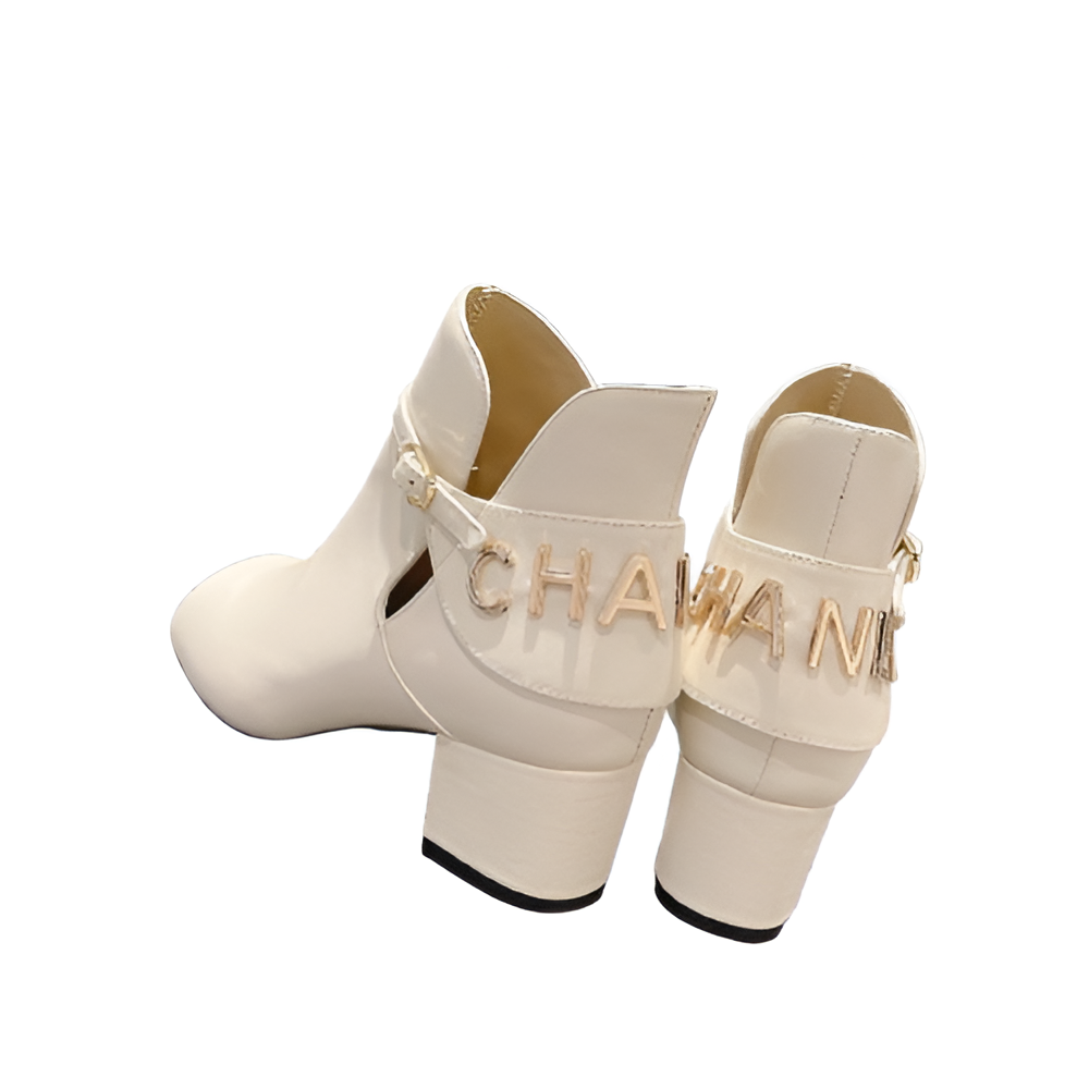 CHANEL Women's Beige & Black Ankle Boots