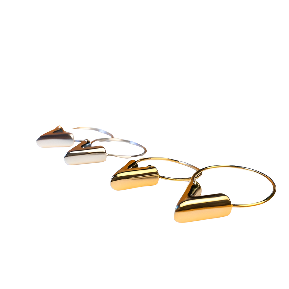 LV V-Shaped Hoop Earrings - Gold & Silver