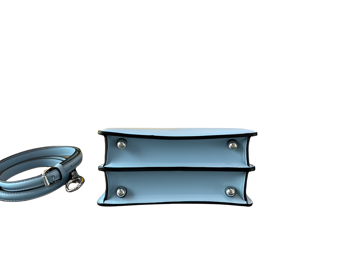 Fendi Blue Leather Mini Top Handle Bag