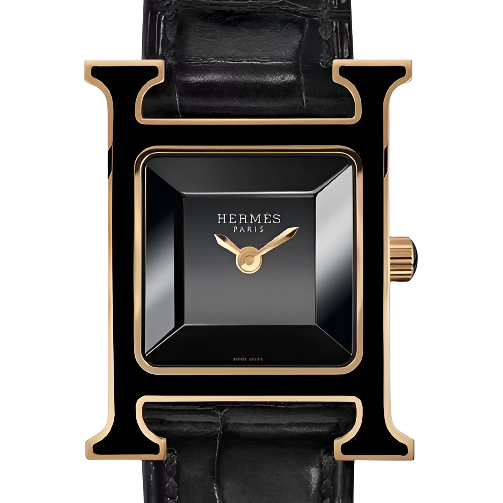 HERMÈS Black & Gold Ladies Watch