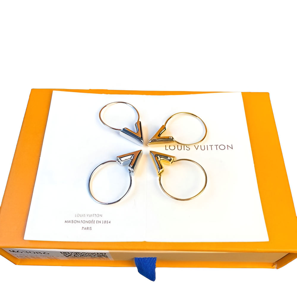 LV V-Shaped Hoop Earrings - Gold & Silver