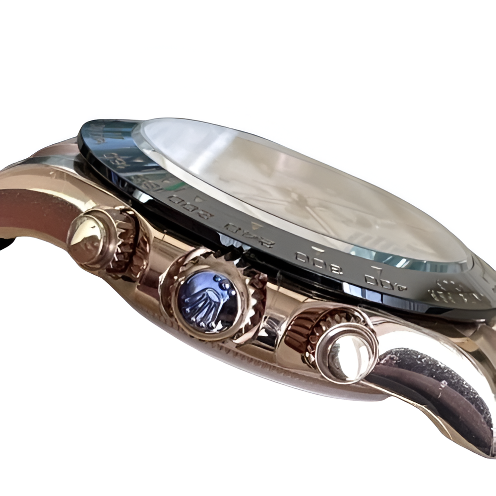 Rolex Daytona White Dial & Rose Gold on Oysterflex