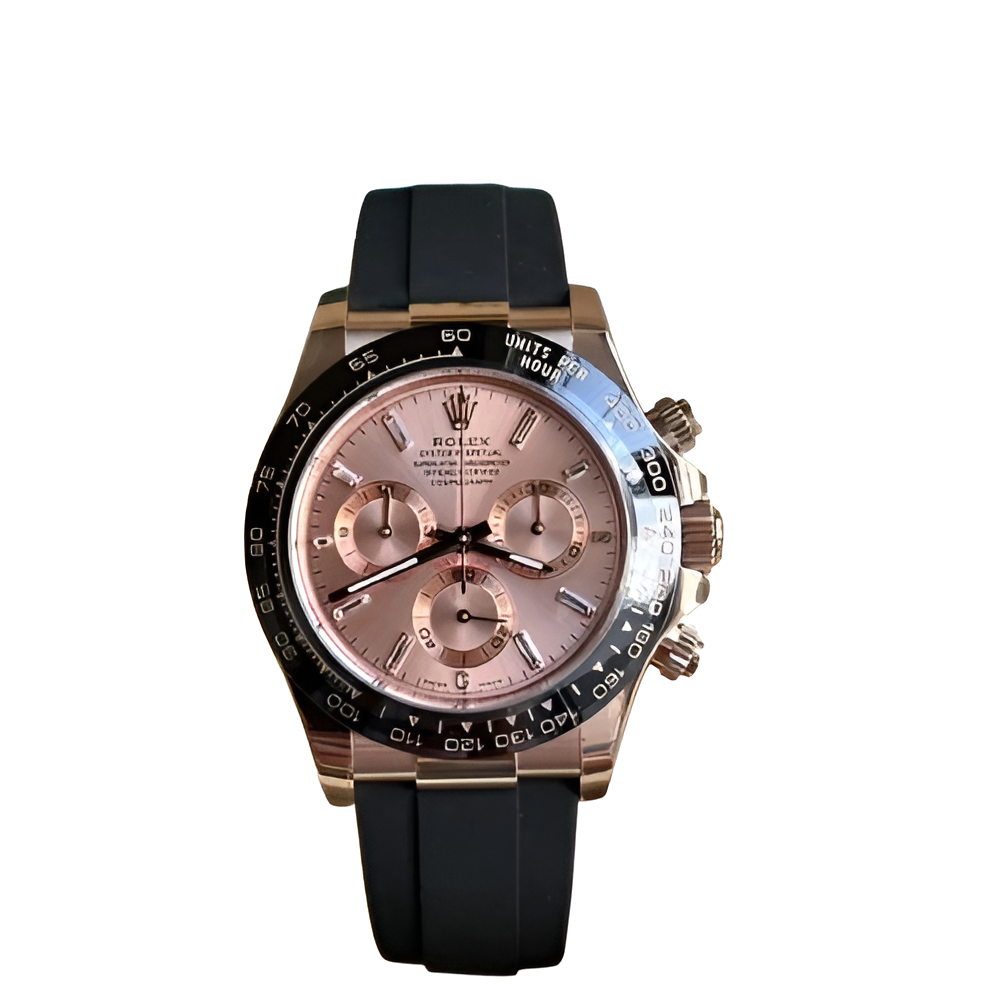 Rolex Daytona Everose Pink Dial & Black Oysterflex