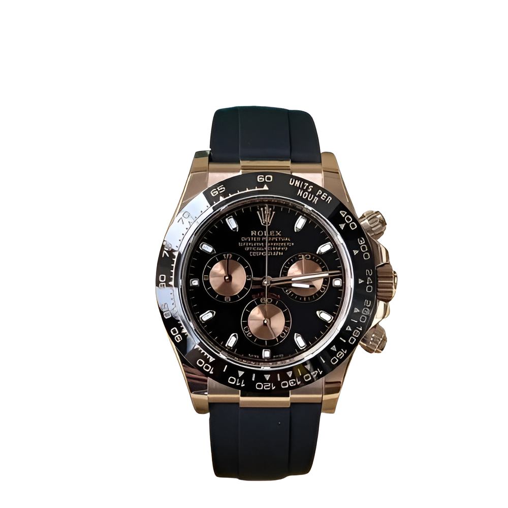 Rolex Daytona Everose Black Dial & Oysterflex