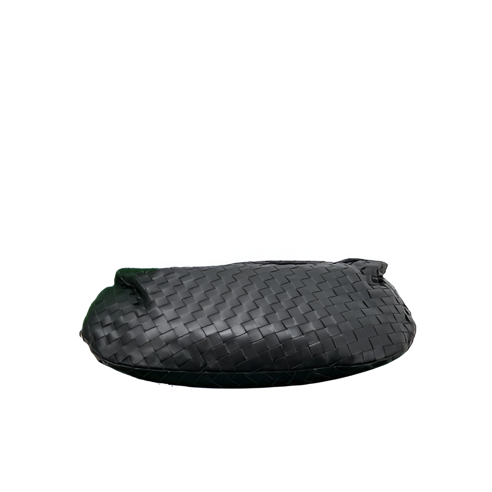Bottega Black Woven Leather Hobo Bag