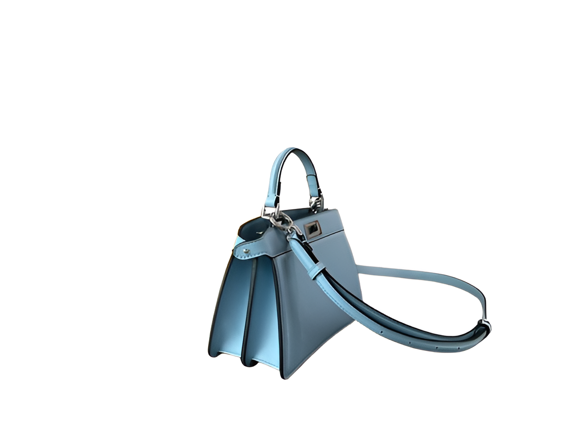 Fendi Blue Leather Mini Top Handle Bag