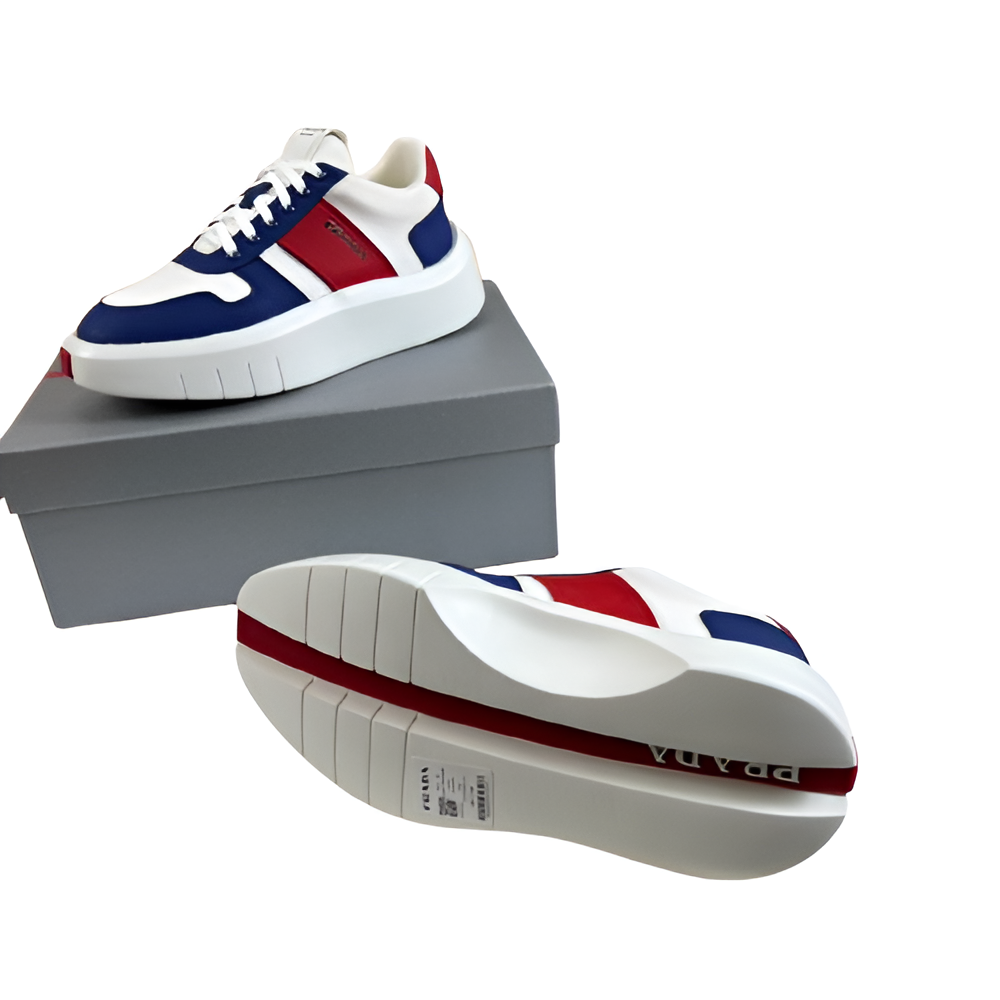 PRADA Men's Blue & White Athletic Sneakers