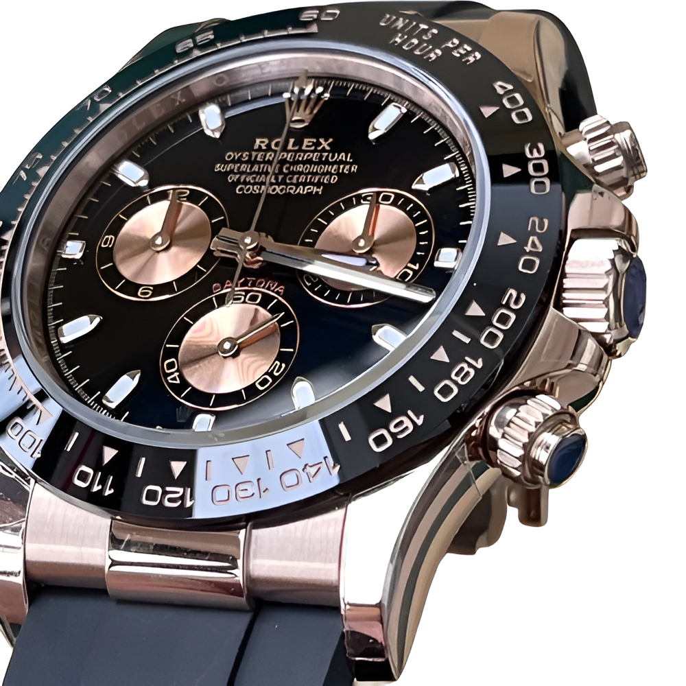 Rolex Daytona Everose Black Dial & Oysterflex