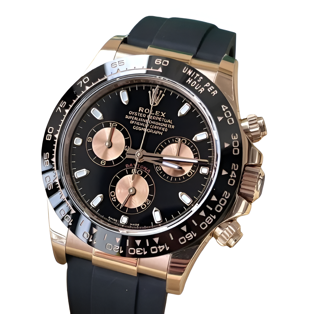 Rolex Daytona Everose Black Dial & Oysterflex