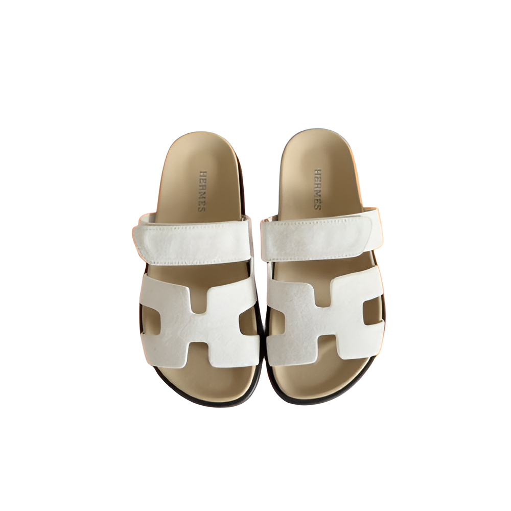 Hermes Women's White Slip-On Sandals